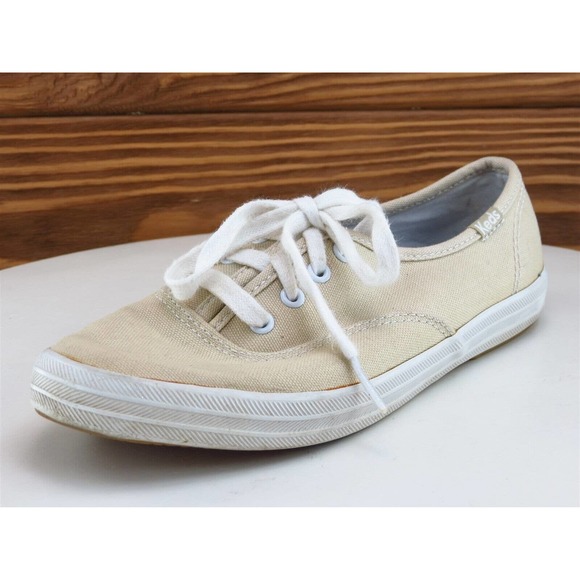 Keds Size 4.5 Sneaker Beige Fabric Medium (B, M) Lace Up Women‎ - Picture 1 of 11
